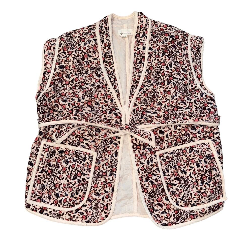 By Anthropologie Floral Quilted Vest- OS